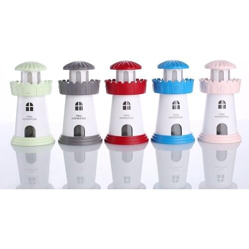 Portable Lamp Lighthouse Shaped Air Humidifier 150ml Aromatherapy Machine Mini Oil Aroma Diffuser Color for Home Mist Discharge