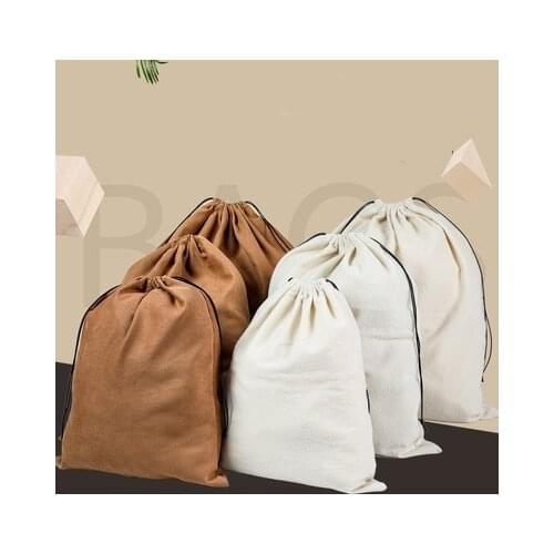 Zavorohin High Quality Large Big Size 32x40, 40x50, 49x60 cm Soft Flannel Drawstring Suede Packaging Bag For Wallet Shoulder Bag
