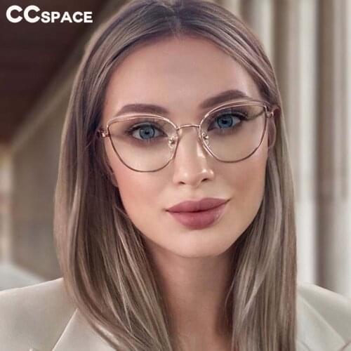 51092 Cat Eye Anti Blue Light Metal Glasses Frames Women Optical Fashion Computer Glasses