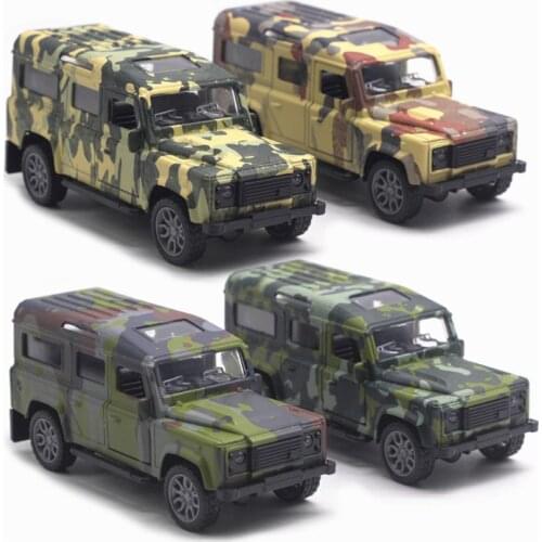 1/32 Camouflage Truck Model LED Light Music Pull Back Off-Road Car Kids Toy