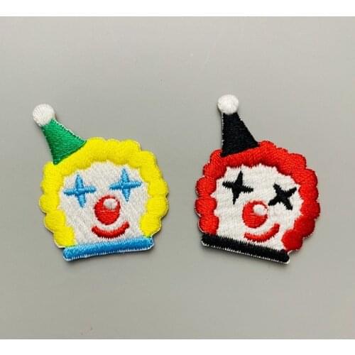 100pcs/lot Embroidery Patch Cartoon Character Smiley Clown Clothing Decoration Sewing Accessories Craft Diy Applique