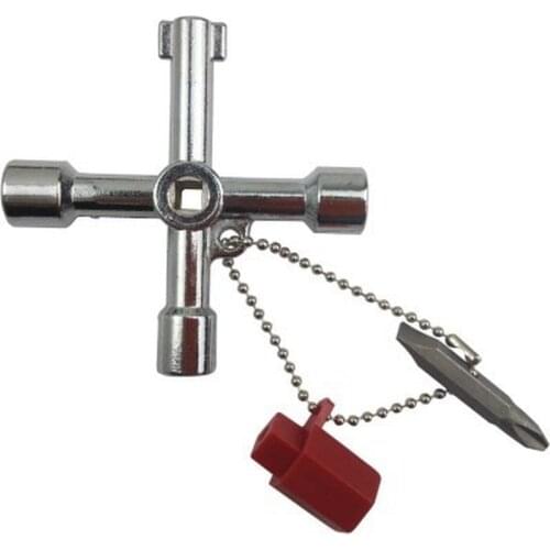 5 In 1 Cross Switch Key Wrench With Accessories Universal Square Triangle Train Electrical Cupboard Box Elevator Cabinet Alloy