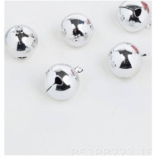 50 pieces 8/10/12/14mm Silver Jingle Bell Dangle Charms With Loop Small Bells Fit Festival Jewelry Charms xyb101