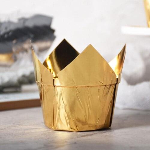 50pcs Greaseproof Paper Tray Cupcake Liners Cupcake Paper Tulip Baking Cups for Baking Paper Cake Cups Bakeware Pastry Tools