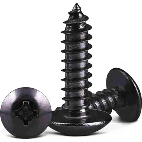 50pcs/lot M3*6/8/10/12/16/20 Steel With Black Wood Truss Screw Wax Self-tapping Screws