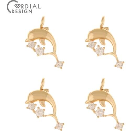 Cordial Design 50Pcs 14*19MM Jewelry Accessories/CZ Pendant/Earrings Making/Hand Made/Jewelry Findings & Components/DIY Charms