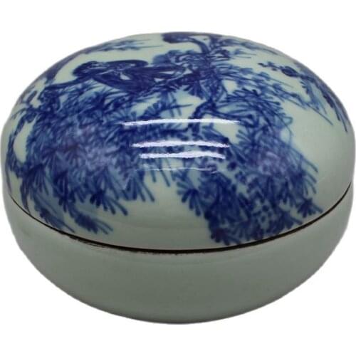 Jingdezhen antique porcelain ceramic products of blue and white flowers antique porcelain inkpad box
