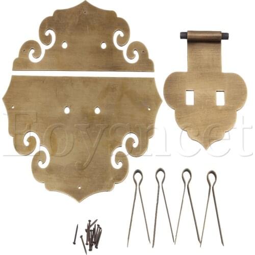 Bronze Brass Cloud Surface Latch Jewelry Box Hasp Pad Lock 16.8x18cm