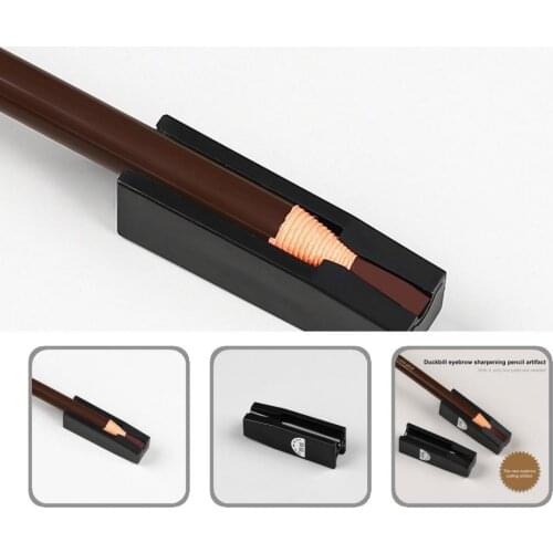 Black Nice-looking Pull Line Eyebrow Pencil Sharpener Ergonomic Makeup Eyebrow Sharpener Compact for Novice
