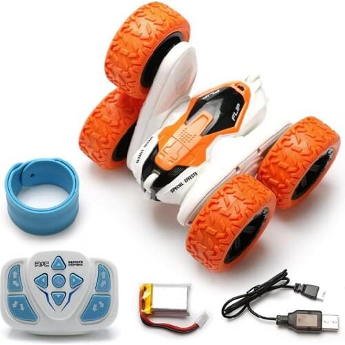 Children 2.4g Mini Watch Remote Control Stunt Drift Deformation Mini Double-sided Rotating 360 Degree Flip Toy Rc Cars Kids Gift