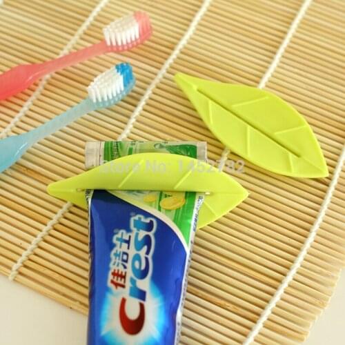 2PCS/SET Creative Home Furnishing Leaf Shape Toothpaste Squeezer Toothpaste Dispenser