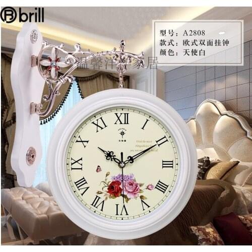Modern Design Double Sided Wall Clock Home Decoration Creativity Simple Wall Clock Metal Wall Art Decor Living Room Luxury 2021