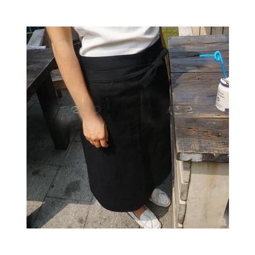 Cotton Pure Half-length Apron Customized Coffee Shop Catering Milk Tea Shop Kitchen Korean Edition Fashion Work Apron