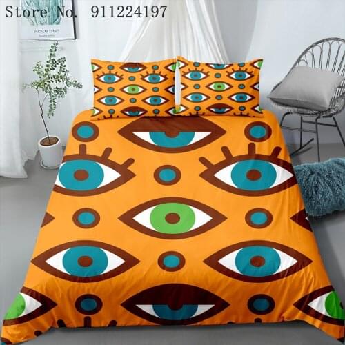 3D Bedding Set Duvet Cover Sets Evil Eye Design King Queen Full Twin Double Single Size Comforter Bed Linen Luxury Bedclothes
