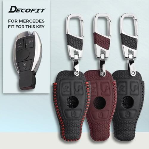 Leather Key Cover for Mercedes Benz W203 W210 W211 W124 W202 W204 W212 W176 AMG Smart keychain Keyless Remote Shell Fob Keybag