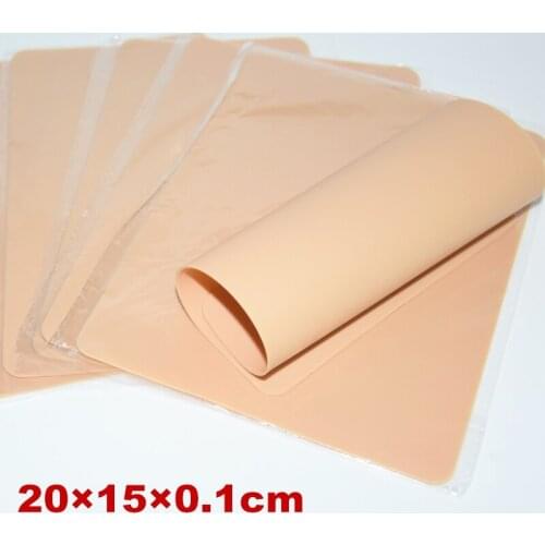 Hot Selling! Pro 10pcs/Set Blank Silicone Tattoo Practice Skin 20×15cm Double Sides For Practice tattoo Supply (20*15CM)