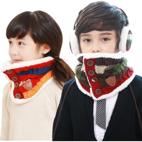 Fashion Winter Children Ring Scarves Boys Girls Thick Warm Neck Wear Kids Collar Scarf For Children 2-12 Years Old