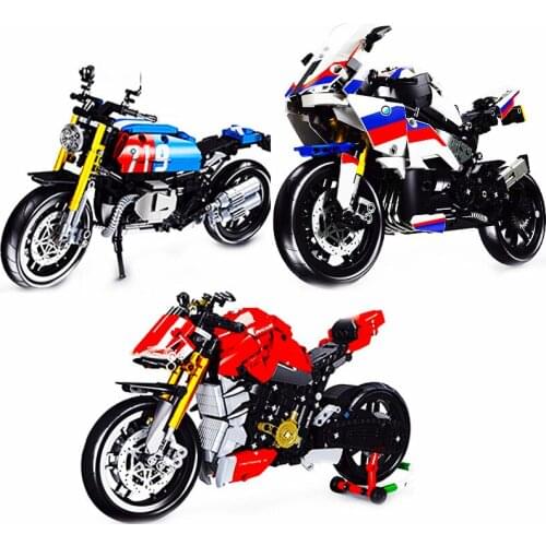 Motorcycle Building Blocks City High-tech Superbike locomotive Briccks 3D Model Motorbike Toys For Children Birthday Gifts