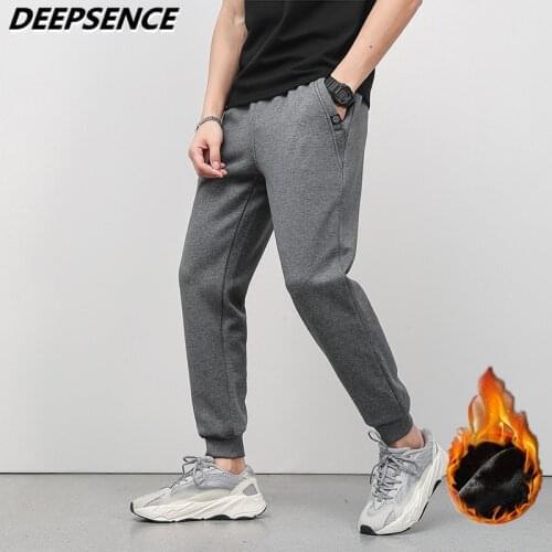 Men Casual Sweatpants 2021 Autumn Winter New Fashion Cotton Fleece Sports Pants Men trend solid Color Sweatpants Men Size Plus