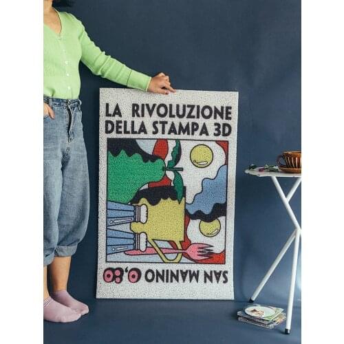 Cartoon Art Styling Letter Design Non- Slip Foot Mat Hallway Porch Area Rug for Home Bedroom Door Mats Home Entrance Doormat