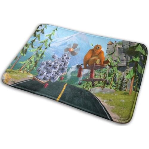 Grizzy And Les Lemmings Mat Rug Carpet Anti-Slip Bedroom Entrance Door Mat Cartoon Kids Childhood Animated Show Series Tv Movie