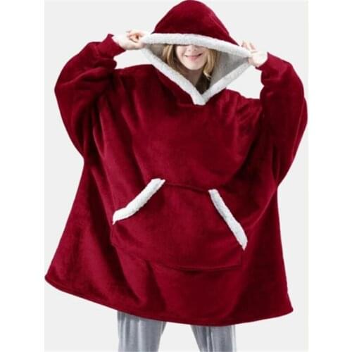 Blanket with Sleeves Women Oversized Hoodie Fleece Warm Hoodies Sweatshirts Giant TV Blanket Women Hoody Robe Casaco Feminino