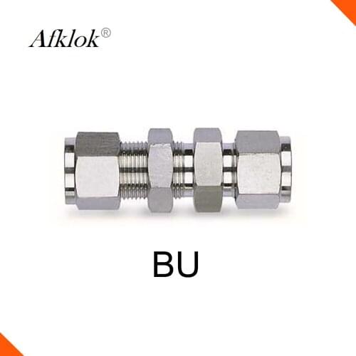 Bulkhead Double Ferrule 1/4" 5/16" 3/8"Compression Pipe Fittings