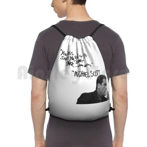 Michael ScottS Inspirational Quote ( White ) Backpack Drawstring Bag Riding Climbing Gym Bag Kevin Office Michael Michael