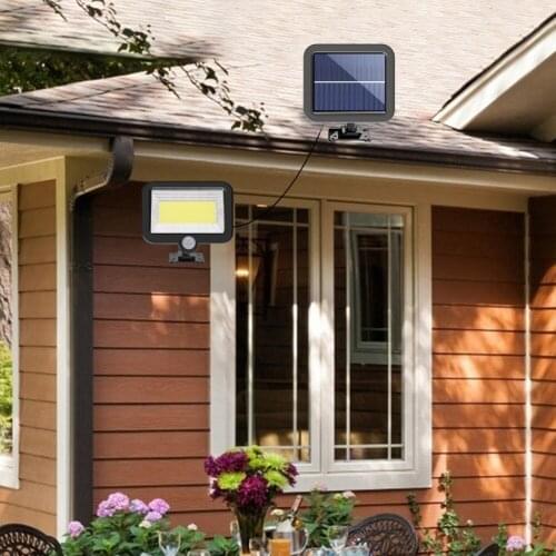 Motion Sensor LED Solar Lamp 3 Modes Waterproof Wall Security Lighting Solar Power LED Waterproof Easy Installation for Yard