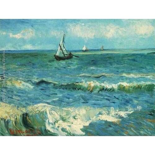 Vincent Van Gogh paintings on Canvas Seascape At Saintes Maries II hand-painted wall art decor High quality