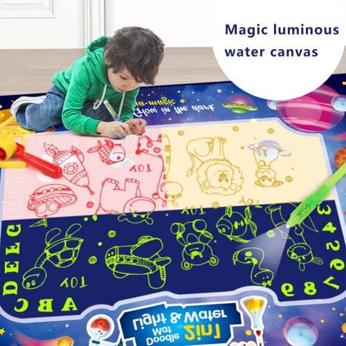 Magic Water Drawing Mat Coloring Doodle Luminous Mat With Magic Pens Montessori Toys Painting Board Educational Toys For Kids