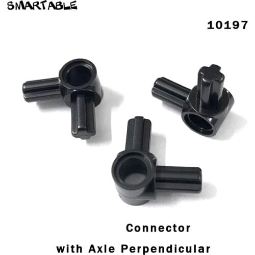 Smartable Technic Connector with Axle Perpendicular Building Block MOC Parts Toys Compatible Technic 10197 50pcs/Set