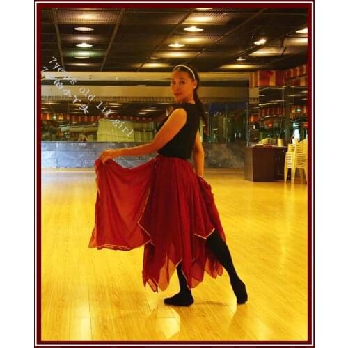 Belly Dance Skirt Chiffon Ltaly Chiffon 12 Angle With 1 Side Long EW86