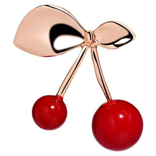 Girly Style Fruit Pin For Womens Cartoon Cherry Brooch Jewelry Party Office Clothes Scarf Buckle Garment Accessories Gift