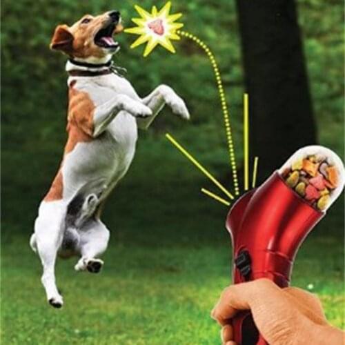 1Pc TINGHAO Dog Cat Treat Launcher Snack Food Feeder Catapult Pet Interactive Training Tool Drop Shipping