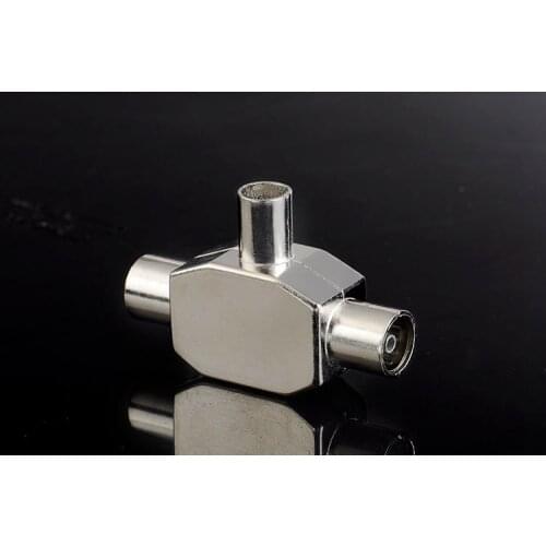 1pc TV9.5 1 Male 2 Female TV Antenna Plug Tee Conversion Cable Joint Adapter for 9.5 interface Video Equipment Connector