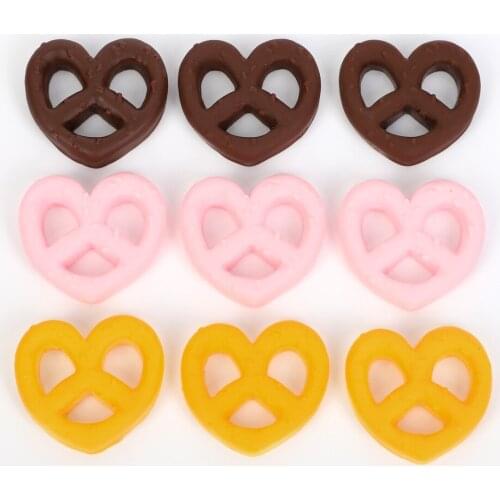 10Pcs Mixed Resin Flatback Peach Heart Biscuits Embellishment Cabochon Decoration Scrapbooking Diy Craft Supplies Accessories