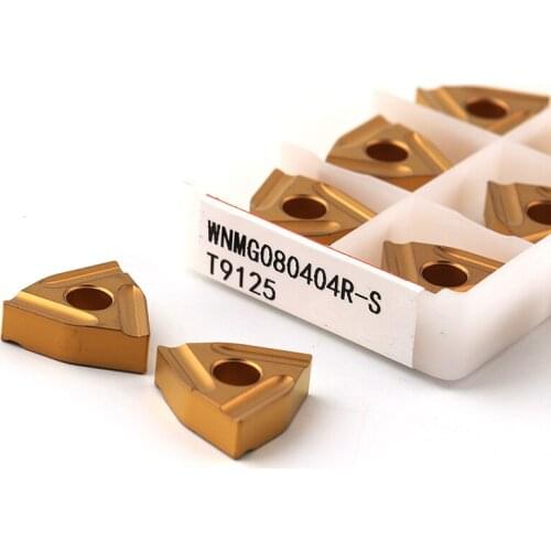 10PCS WNMG080404 R S T9125 WNMG080408 R S T9125 Carbide inserts CNC Lathe Tools External Turning Blade Tools for Steel