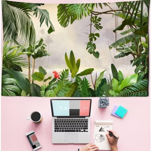 2020 Fashion Forest Natural Scenery Tapestry Plant Landscape Tapestry Wall-hung Green Home Decoration