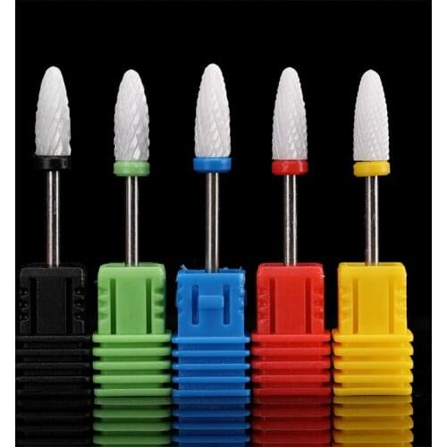 3/32" Ceramic Nail Drill Bit For Electric Machine Milling Cutter For Manicure Pedicure Files Buffers Nail Art Polishing Remove