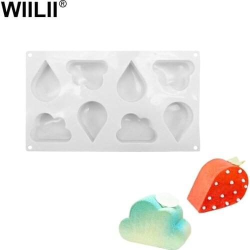 8 Cavities Raindrop Cloud Silicone Cake Mold For Baking Pastries Dessert Chocolate Moulds DIY Fodant Molds Cake Decoration Tools