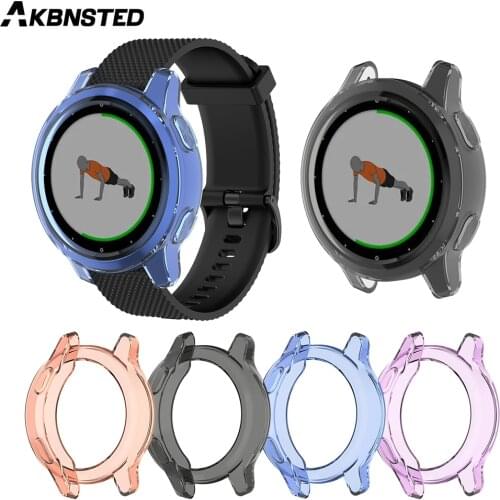 AKBNSTED TPU Transparent Silicone Protective Shell For Garmin Vivoactive 4/Vivoactive 4S Smart Watch Replacement Watch Cover