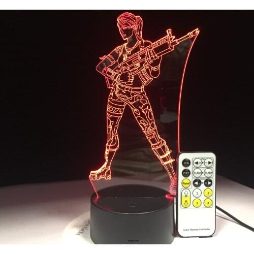 Battle Royale Llama Chug Jug Rocket Launcher SCAR Raven #1 3D Night Light with 7 Colors Change Touch or Remote Control Drop Ship