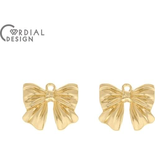 Cordial Design 100Pcs 15*17MM Jewelry Accessories/Pendant/Bowknot Shape/DIY Charms/Hand Made/Jewelry Findings & Components