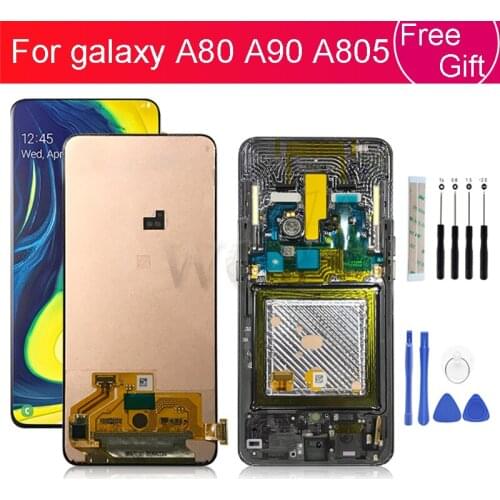 Super AMOLED For Samsung galaxy A80 lcd Display Touch Screen Digitizer Assembly A90 A805 SM-A805F/DS For Samsung A90 lcd