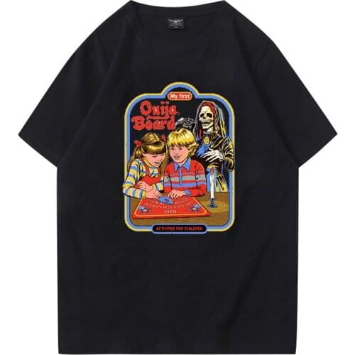 Demon Satan Alien Printed T Shirt Dont Talk To Strangers Scary Cartoon Graphic Streetwear Harajuku Casual Fashion Unisex Tops