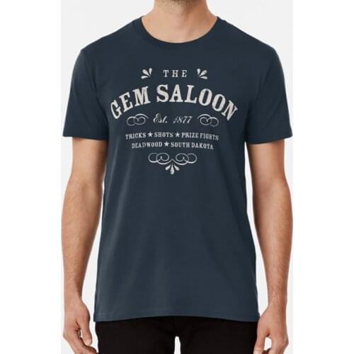 The Gem Saloon , Deadwood T Shirt Cool Cowboy Deadwood Font Text Type Typography Western Wild West The Gem Saloon