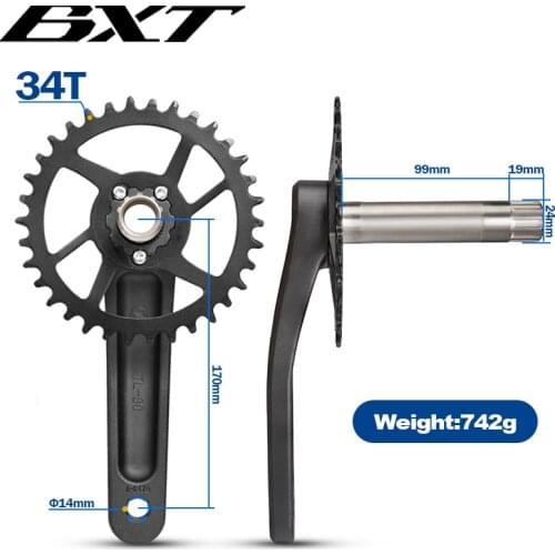 BXT factory sale Round Bicycle Crank & Chainwheel 104BCD Wide Narrow Chain Ring 32T/34T/36T/38T Crankset MTB Bike cycling Parts