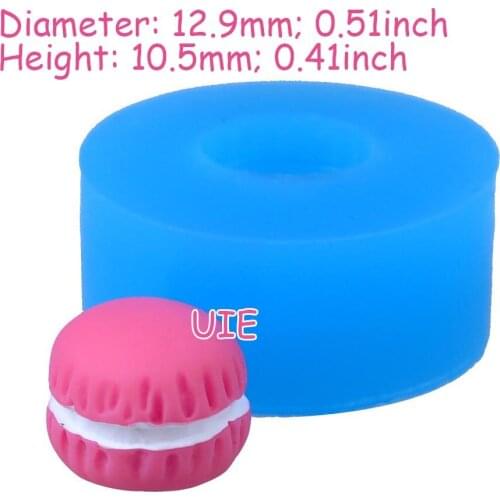 GYL492U 12.9mm Macaron Cake Silicone Mold Fondant Cake Decoration Candy Resin Clay Earrings Necklace Craft Soap Candle FOOD SAFE