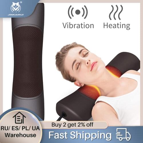 Jinkairui Newest Upgrade Neck Massager with Air Compress Magnet Therapy Strong Heating Three Ways of Vibration Gift Health Care